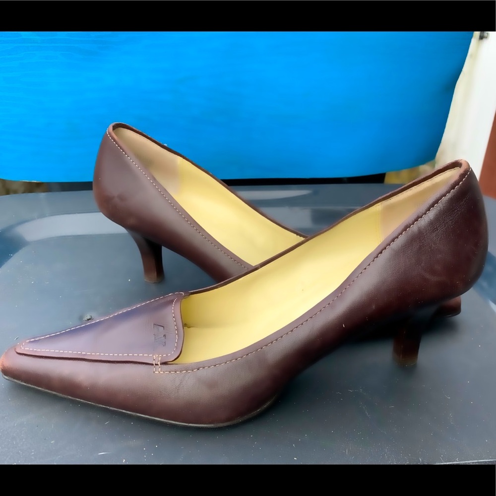 Women’s, Brown,  Leather, kitten- heel Loafers